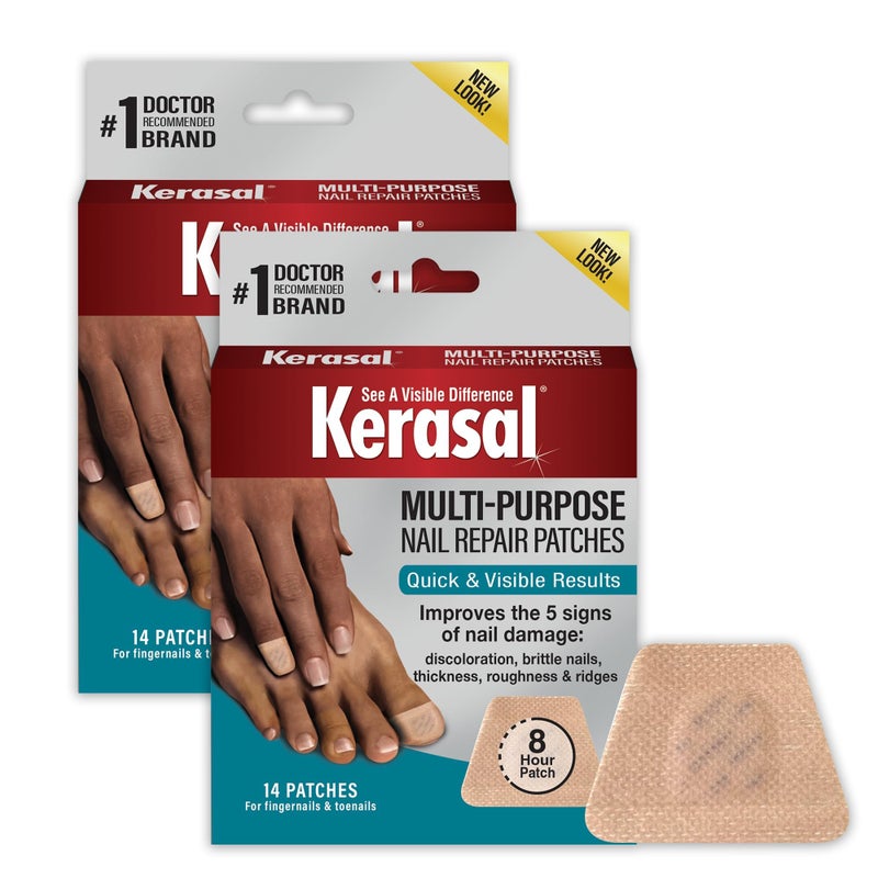 Kerasal MultiPurpose Nail Repair Patches  14 Count Twin Pack Repair for Damaged Nails 8Hour Treatment Restores Healthy Appearance - Image 1